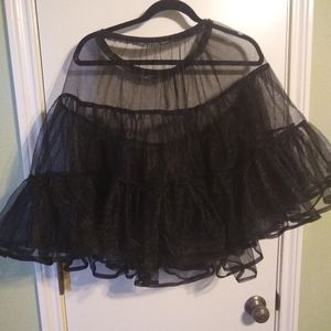 Black tulle fluffy petticoat plus size 0X-2X